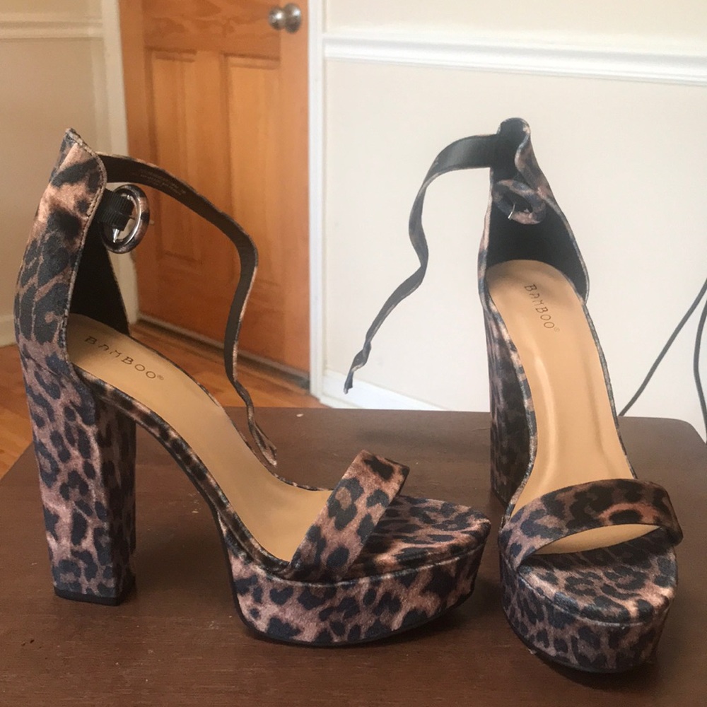 Cheetah leopard platform heels